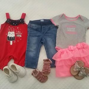 BUNDLE 🎀 CLOTHES AND SHOES 🎀 GIRLS; SIZE 12M